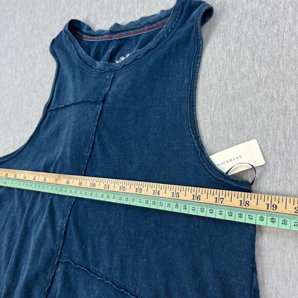 Anthroplogie Pilcro Twist-Back Tank Top Womens S Blue Relaxed Fit Patchwork NEW - Picture 12 of 16